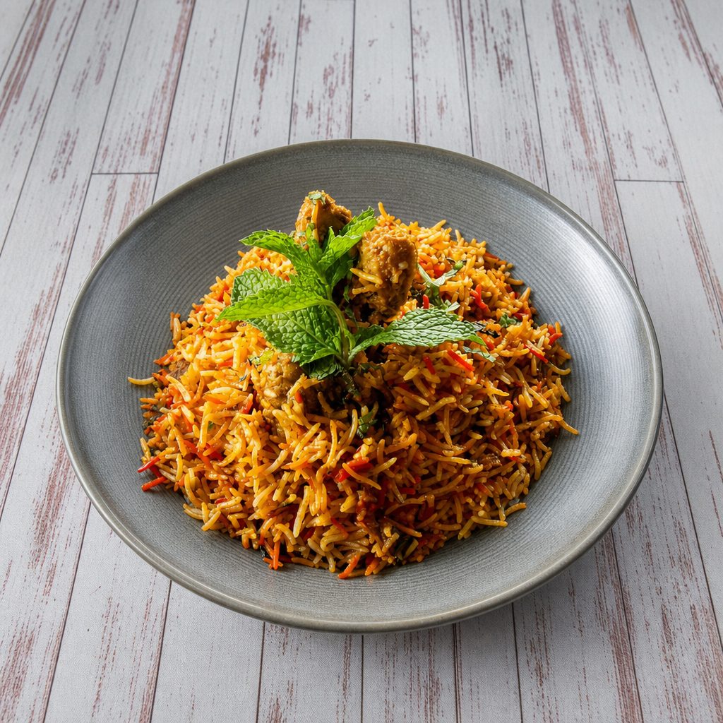 CHICKEN DUM BIRYANI.